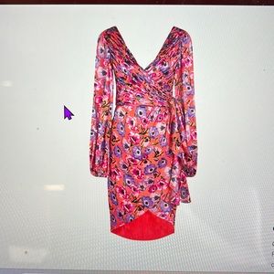 THEIA MONICA FLORAL-PRINT WRAP DRESS